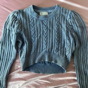 Light Blue Urban Outfitters Cropped Sweater
